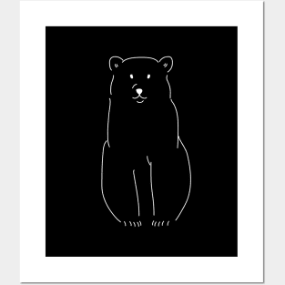 Polar Bear Silhouette Line Art Posters and Art